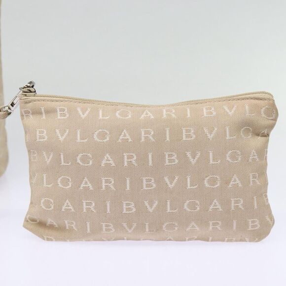 Bulgari Logo Mania Beige Canvas Handbag (Pre-Owned) - Picture 15 of 16